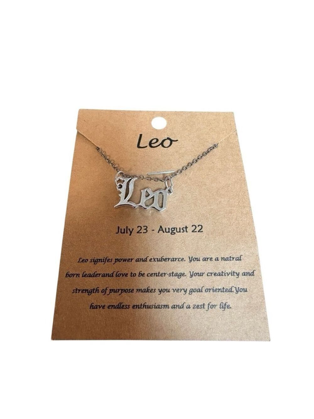 Zodiac Leo Silver 18” Tone Necklace NEW